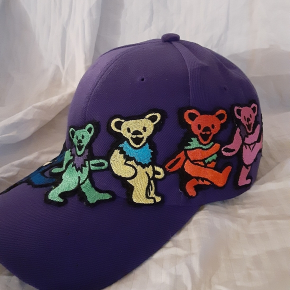 Grateful Dead hat, Purple Grateful Dead dancing bears hat, PERMANTLY STITCHED - Picture 9 of 11
